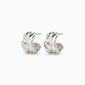 Silver-Tone Sculptural Folded Hoop Earrings | Pimosfer - image 1
