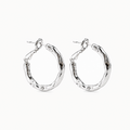 Silver-Tone Textured Organic Hoop Earrings | Pimosfer - image 1