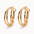 Gold-Tone Triple Oval Hoop Earrings | Pimosfer - image 1