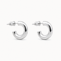 Silver-Tone Double-Band Huggie Hoop Earrings | Pimosfer - image 1