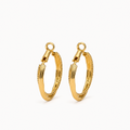 Gold-Tone Textured Oval Hoop Earrings | Pimosfer - image 1
