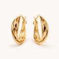 Gold-Tone Layered Twist Hoop Earrings | Pimosfer - image 1