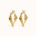 Gold-Tone Geometric Diamond Drop Earrings | Pimosfer - image 1