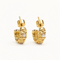 Gold-Tone Pearl Ornate Stud Earrings | Pimosfer - image 1