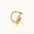 Gold-Tone Sculptural Wave Ear Cuff | Pimosfer - image 1