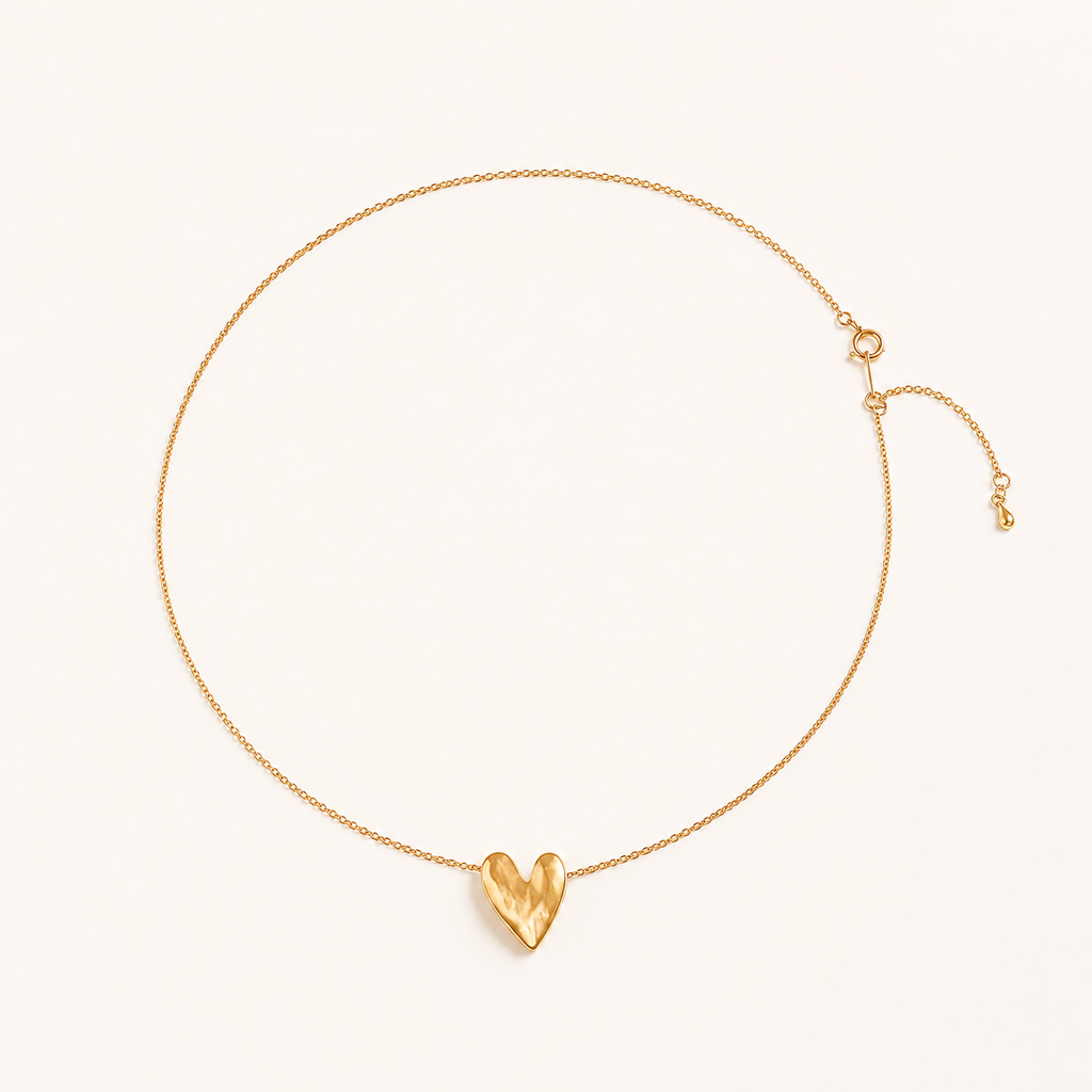 Gold-Tone Heart Pendant Necklace | Pimosfer - image 1