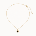 Gold-Tone Black Heart Pendant Necklace | Pimosfer - image 1