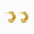 Gold-Tone Sculptural Dome Hoop Earrings | Pimosfer - image 1