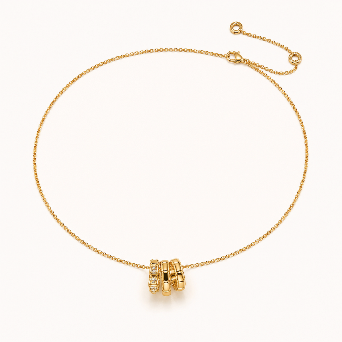 Gold-Tone Triple-Link Pendant Necklace | Pimosfer - image 1