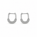 Silver-Tone Textured Square Hoop Earrings | Pimosfer