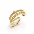 Gold-Tone Crystal Star Chain Ear Cuff | Pimosfer