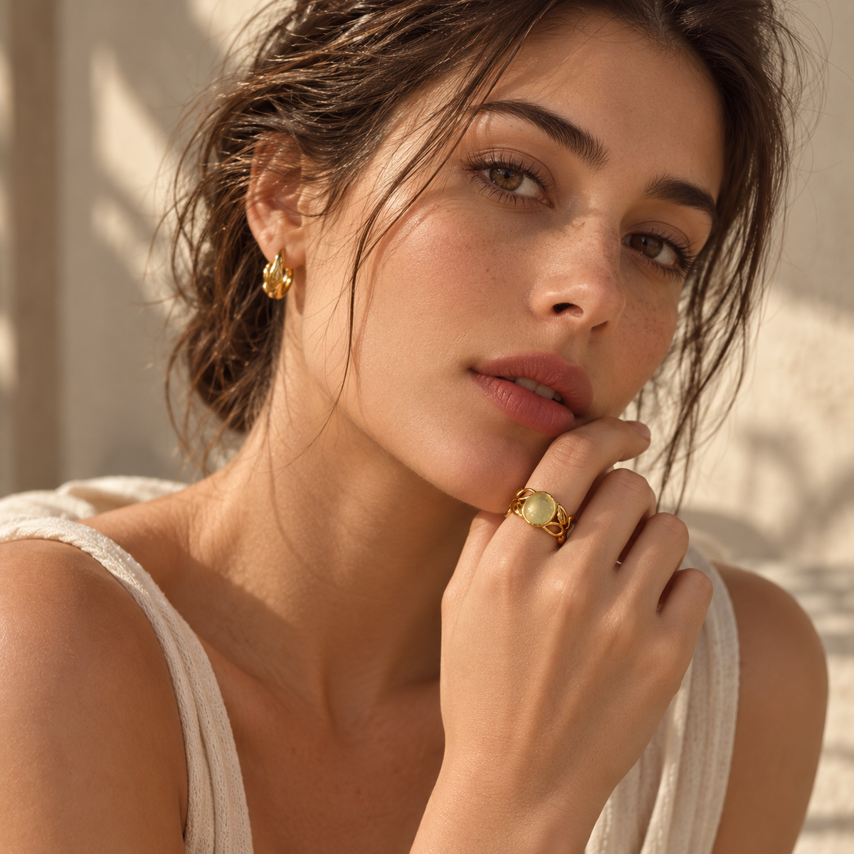 Gold-Tone Pearl Sculptural Open Ring | Pimosfer - image 4