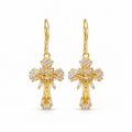 Gold-Tone Cross Drop Earrings | Pimosfer