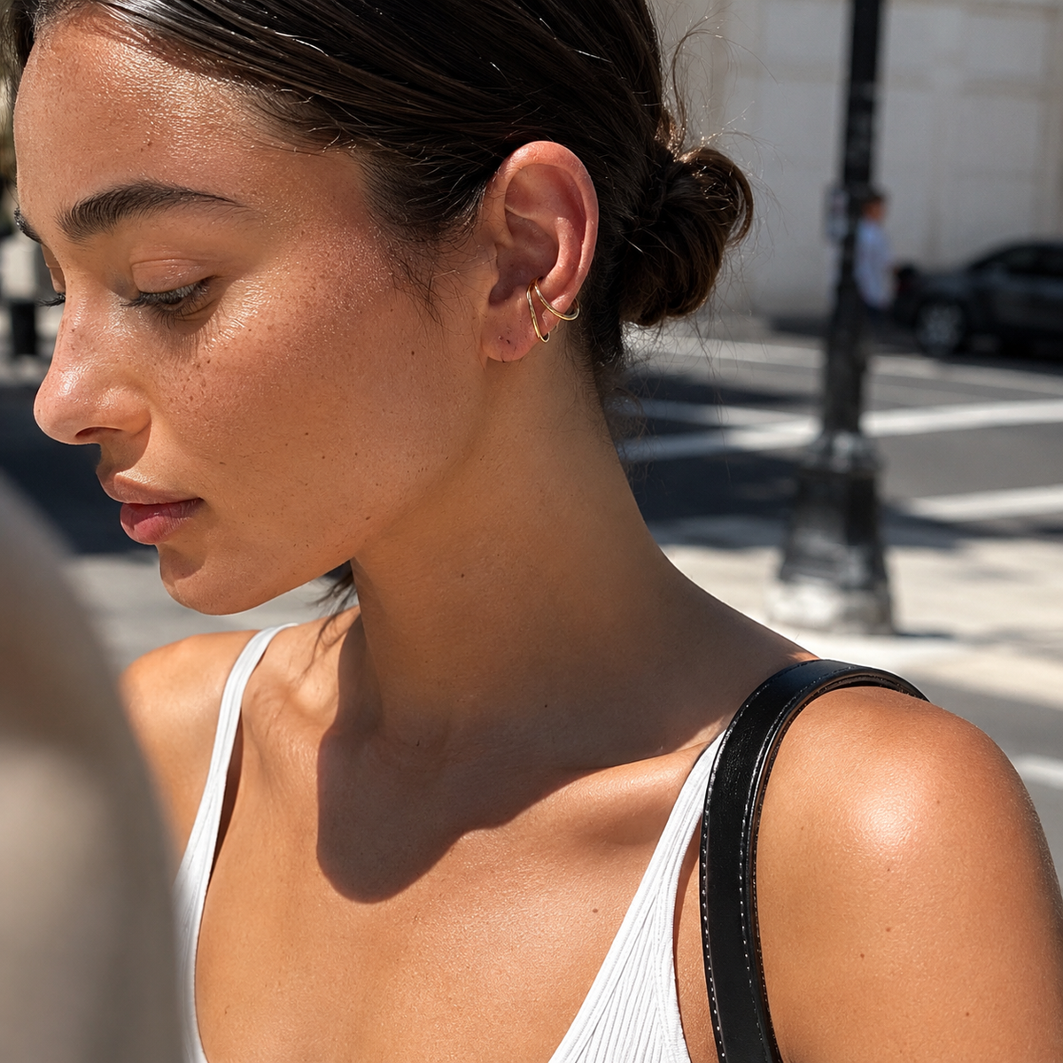 Gold-Tone Sculptural Wave Ear Cuff | Pimosfer - image 3