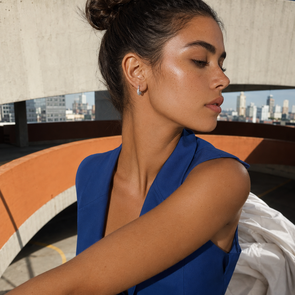 Silver-Tone Textured Square Hoop Earrings | Pimosfer