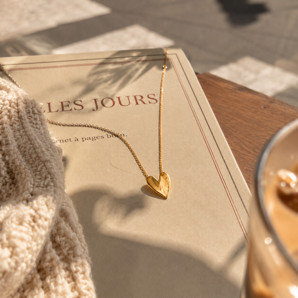 Gold-Tone Heart Pendant Necklace | Pimosfer - image 2