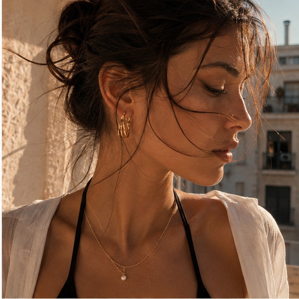 Gold-Tone Triple Oval Hoop Earrings | Pimosfer - image 4