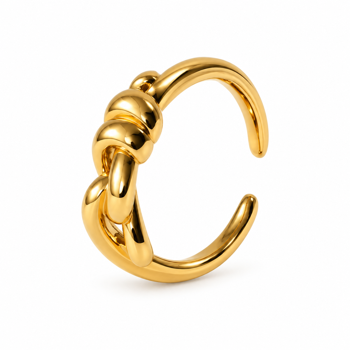 Gold-Tone Knot Sculptural Open Ring